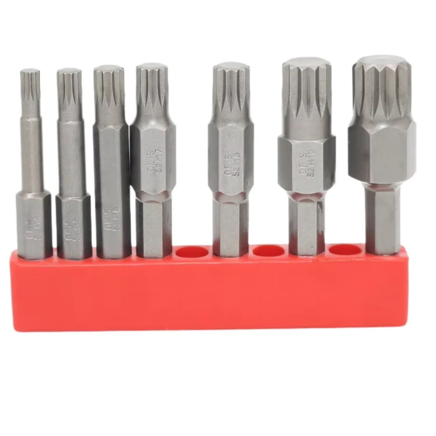 7-teiliges Torx-Schraubendreher-Bit-Set mit 12-Punkt-Spline, 1/4'' Sechskantschaft, Windbohrer-Kopf, 50mm Schraubenschlüssel, magnetisch, M4 M5 M6 M7 M8 M10 M12