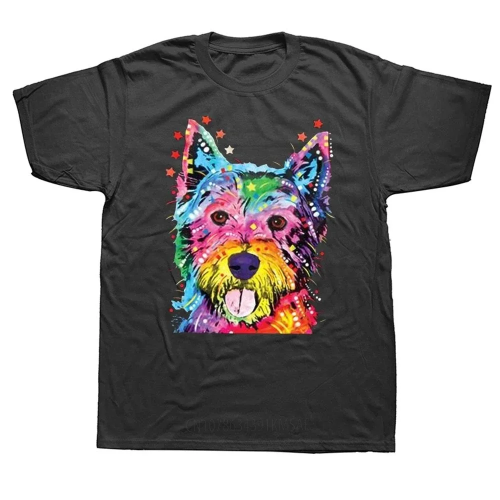 Streetwear Short Sleeve Birthday Gifts Style T-shirt Mens Clothing West Highland Terrier Westie Retro Vintage T Shirts