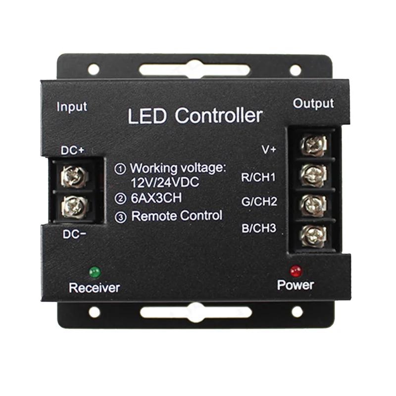 

ABYN-5X DC12-24V LED Strip Light RF Touch Remote Controller Dimmer For 5050 RGB Tape Lights Adjust Brightness
