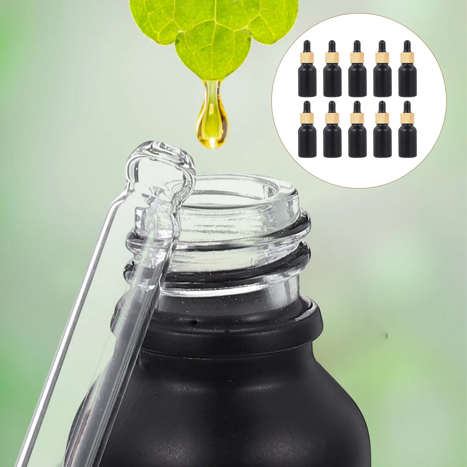 

10Pcs Essential Oil Glass Dropper Bottles Household Empty Bottles Portable Multi-Function Oil Containers Convenient Travel