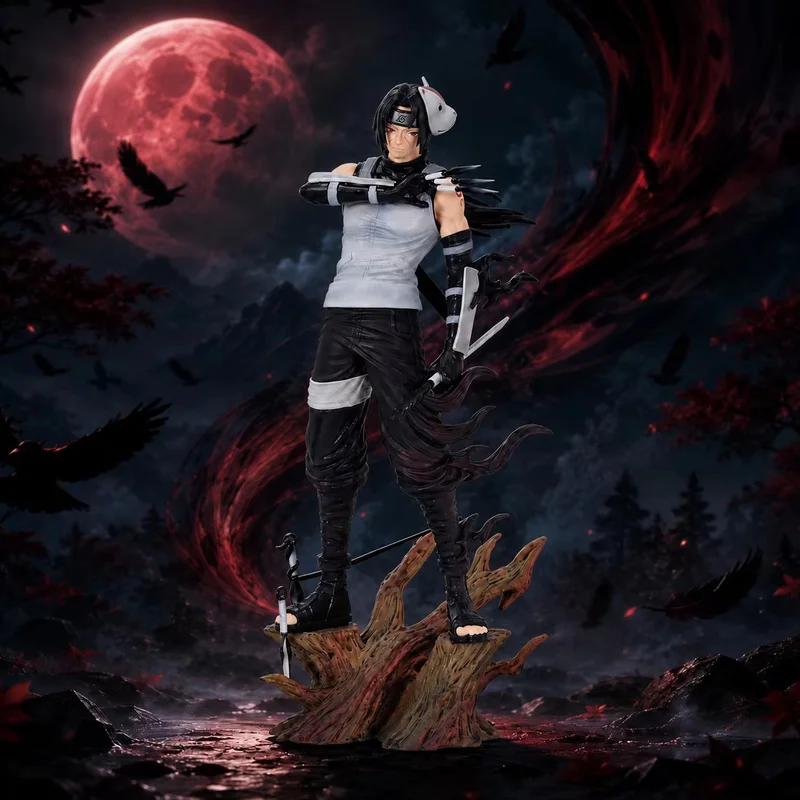 24CM Naruto Uchiha Itachi Anime Action Figure Model Statue Desktop Ornament Collectible Small Gift Decoration