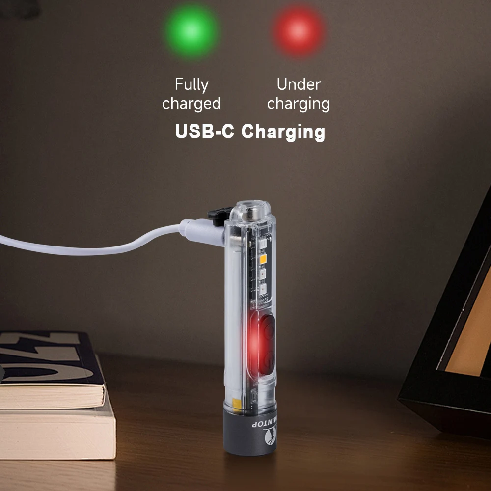 EDC LED فانوس مادة الكمبيوتر المفاتيح التخييم في الهواء الطلق مصباح يدوي USB C مصباح قابل لإعادة الشحن الأشعة فوق البنفسجية RGB الإضاءة المغناطيسي الذيل العمل الشعلة