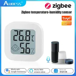 Zigbee-Sensor Digital de Temperatura e Umidade, Termômetro, Higrômetro, Tuya, Wi-Fi, Inteligente, Tela LCD, Trabalhar com Alexa, Google Home