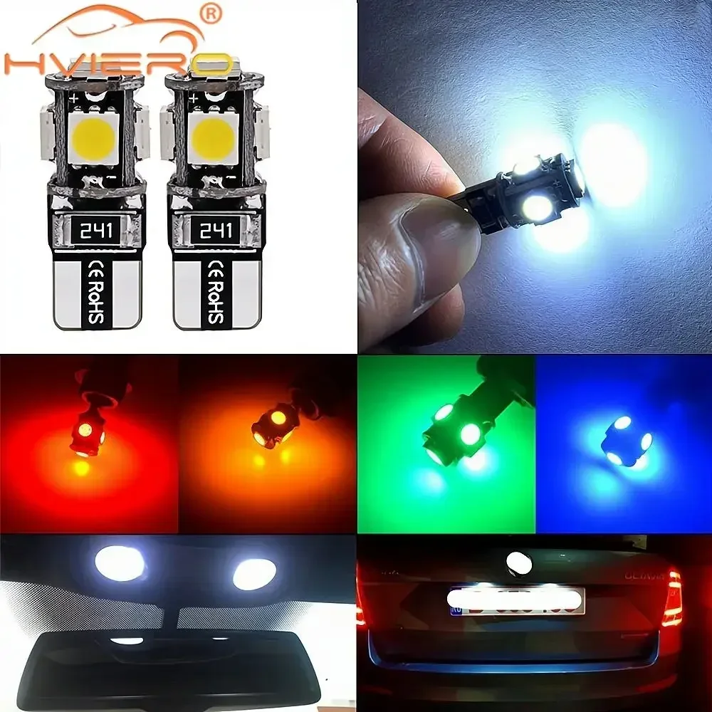 Auto Brake T10 5050 Reading Bulb Dome Dashboard Cars Reverse Light License Plate Lamp Canbus Interior 5SMD Waterproof Universal