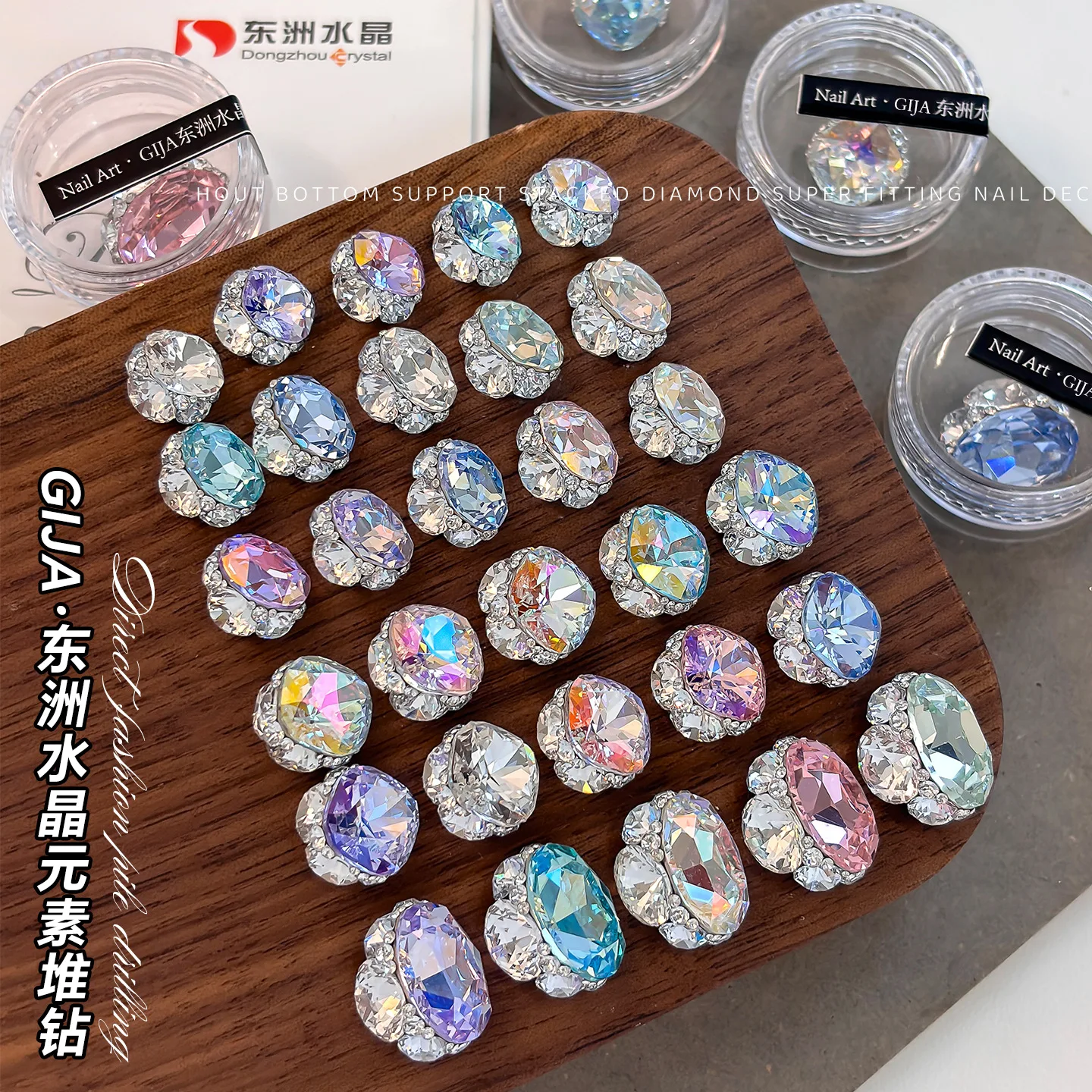 1PCS Premium Luxury Dongzhou Crystal Nail Charms 3D Shiny K9 Rhinestone Pile Drill Nail Art Ornaments Manicure Decor Accessories