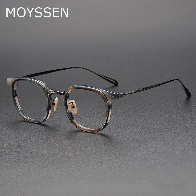 

Brand Desigh Fashion Carved Titatinium Eyeglasses Frame Men Women Classic Retro Square Spectacles Can Customize Myopia Reading