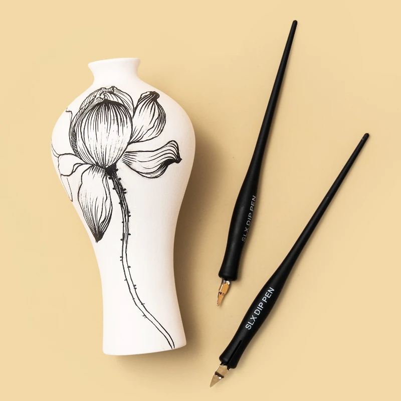 Pottery Dip Pen Ceramic Underglaze Overglaze Painting Tool Art Dip Fountain Pen Fine Line Drawing Outlining DIY Pottery Supplies