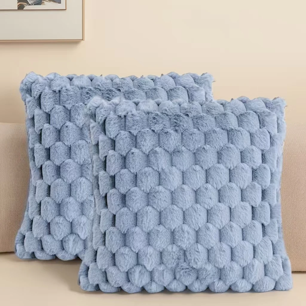 2er-Pack Künstliche Plüsch-Fellkissenbezüge, Luxuriöse Dekorative Kissenhüllen für Sofa, Wohnzimmer und Autoinnenraum (Ohne Kissenfüllung) – Detail 14