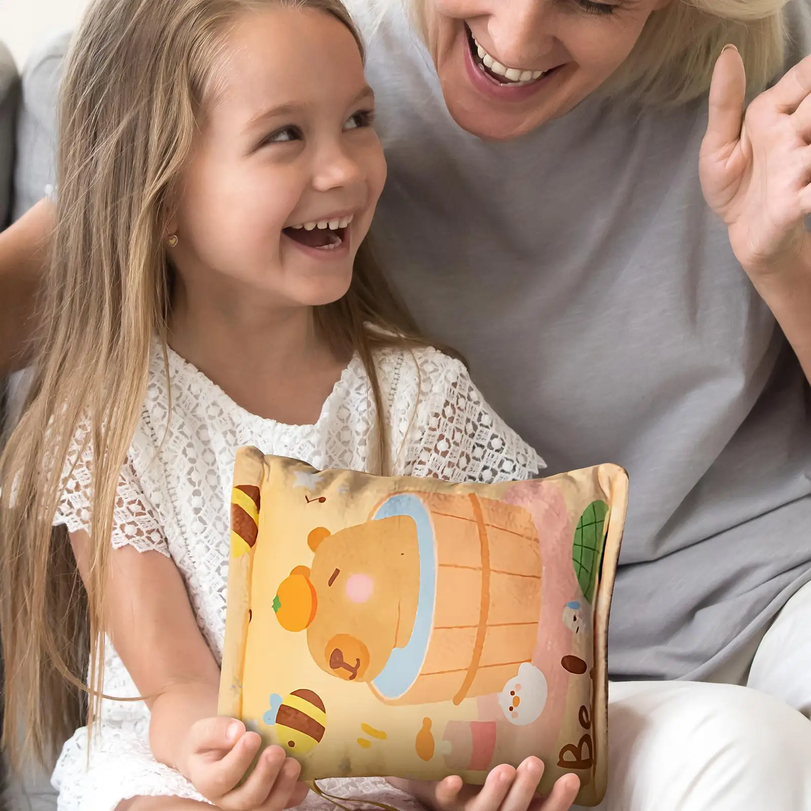 Snack Bag Plush Snack Pouch Capybara Keychain Soft Hugging Pillow With Lanyard Keychain With 4 Dolls For Preschoolers Students