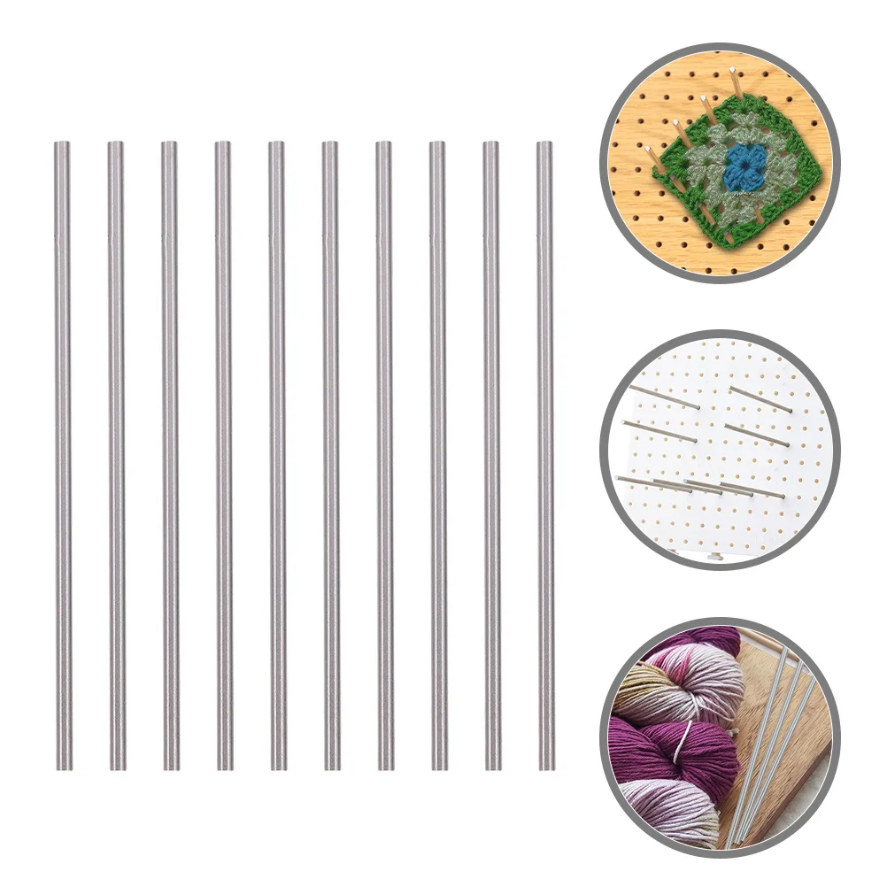 

10Pcs 100x3mm Stainless Steel Blocking Rods Pins for Crochet Knitting Board Fixing Set Strong Secure Interlocking Metal Tools