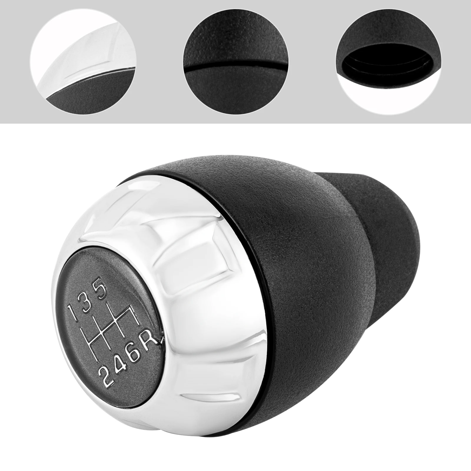 6 Speed Chrome/ Leather Wrapped Shift Knob Manual  For 2011-2018 Jeep Wrangler (JK)