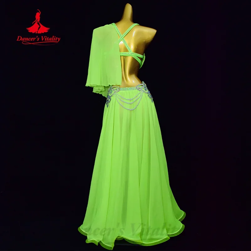 Bauchtänzerin-Kostüme für Damen, hochwertiges, maßgeschneidertes Strass-Performance-Set für Bauchtanz, orientalisches Tanz-Wettbewerbsoutfit