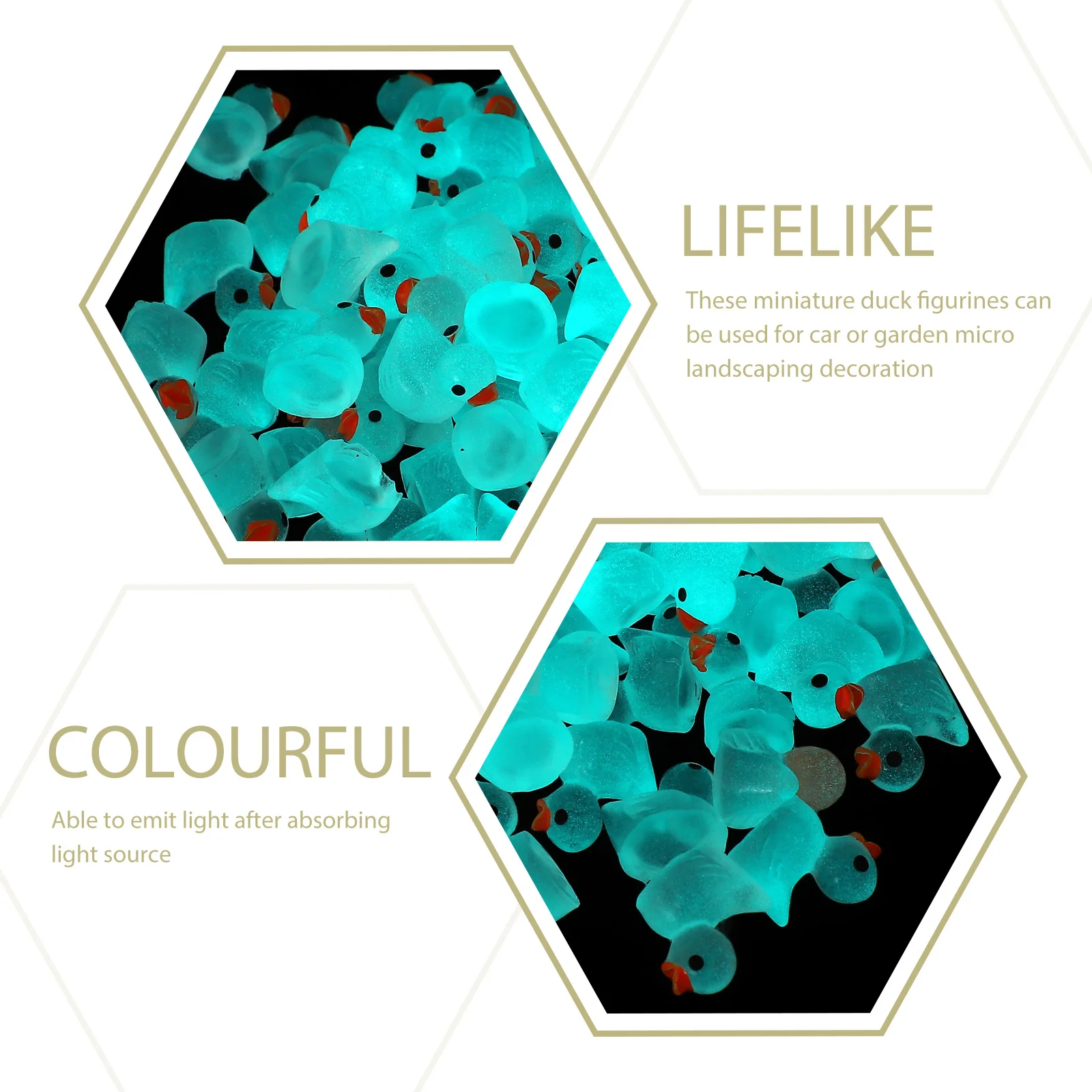 

100 шт. светящиеся в темноте мини-утки из смолы, нежный автомобиль, сад, микро-пейзаж, украшения сцены из мультфильмов