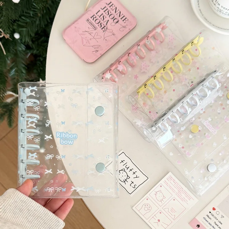 

A7 Корейские двойные звезды, прозрачный ПВХ, мягкий переплет, фотокарточки, 6 отверстий, фотоальбом Kpop, коллекционная книга, повестка дня