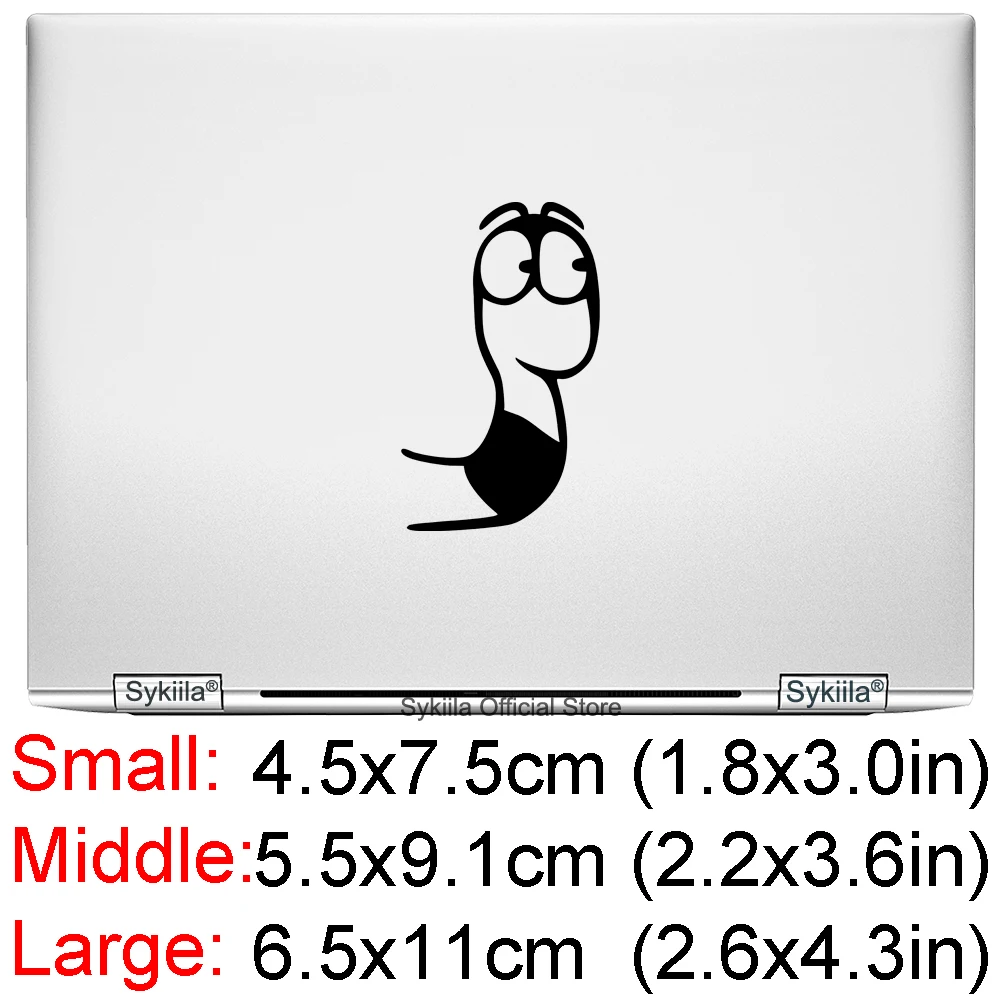 Creative Design Vinyl Decal Sticker for Macbook Air 11 12 13 Pro 14 15 16 Laptop Notebook Snake Crawl Out Logo Head Black White