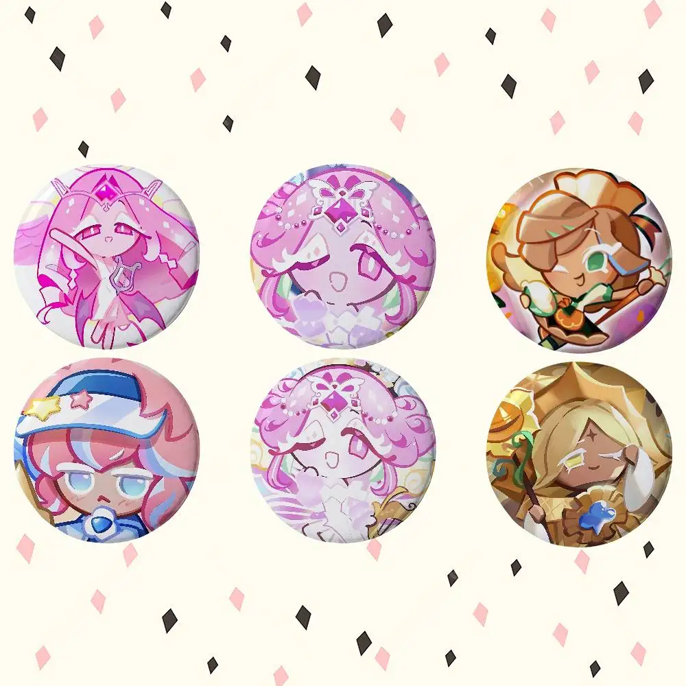 Game C-Cookie Run K-Kingdom Anime Rundes Laser-Abzeichen Cartoon-Brosche Kleidung Rucksack Accessoires Reversnadel
