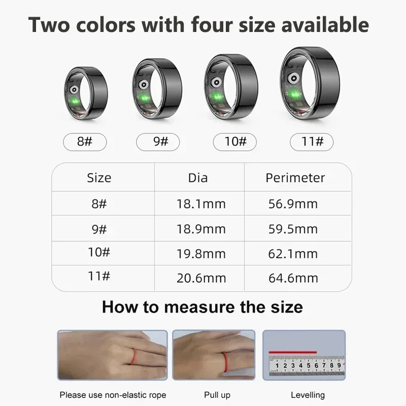 For Xiaomi Smart Ring Men Women Military Grade Titanium Steel Shell Health Monitoring IP68 & 3ATM Waterproof Multi-sport Modes