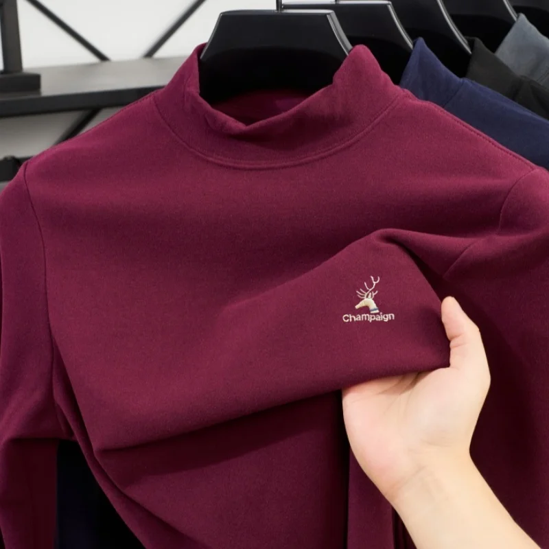 موضة جديدة لعام 2025 ملابس رجالية مريحة بأكمام طويلة للخريف والشتاء الأكثر مبيعًا بلوفر مطرز أصلي رائع