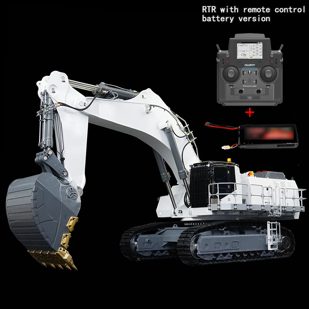 LESU 1/14 Metal RC excavadora hidráulica doble bomba máquina pesada AOUE 9150 Control remoto coche de construcción PL18EV Lite Liebherr