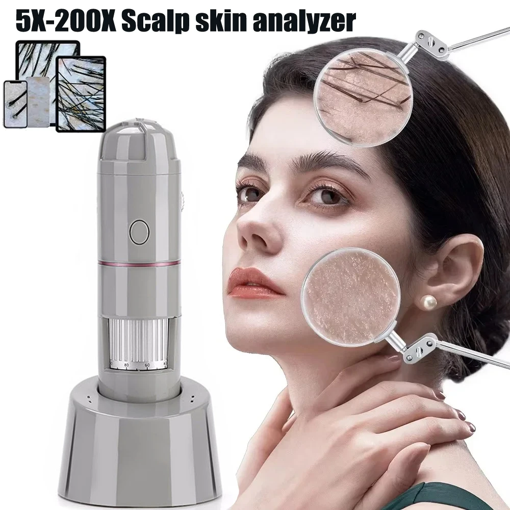 

Wireless Skin Diagnosis Analyzer WiFi USB Rechargeable Scalp Analyzer Detector Hair Analyser Machine