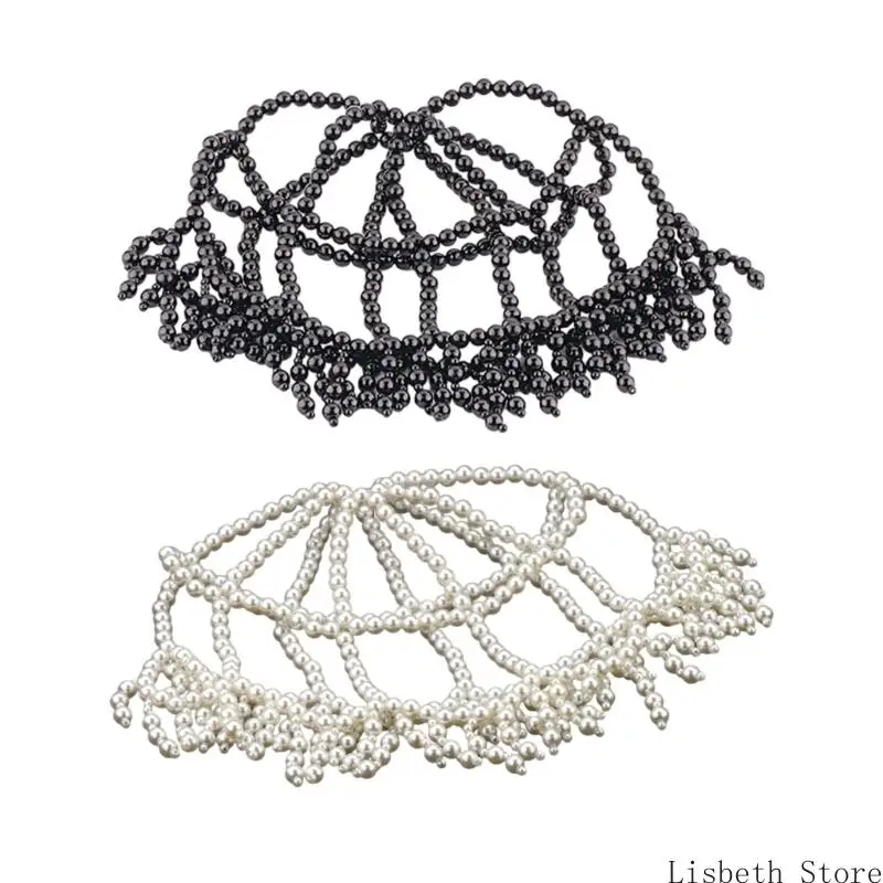 

124A Красивая шляпа ручной работы с жемчугом Роскошные свадебные повязки на голову Модный головной убор для вечернего случая