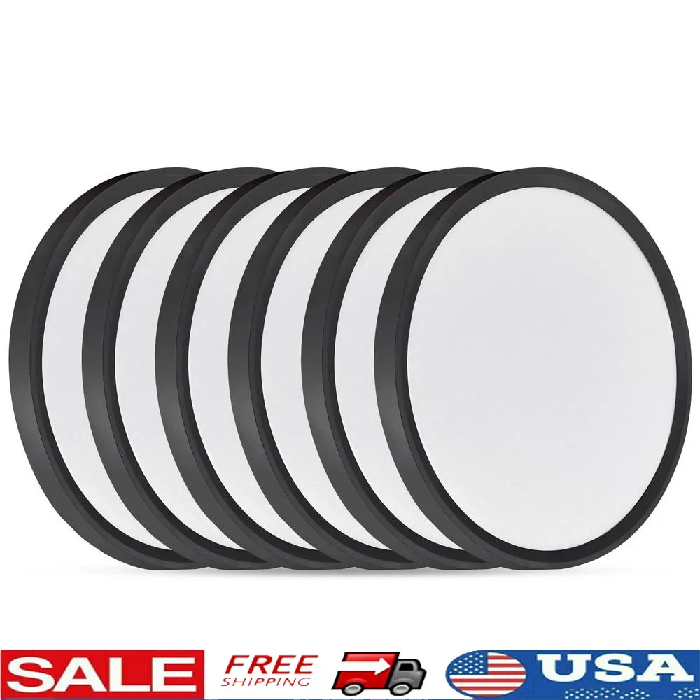 

6PK LED Flush Mount Ceiling Light 5000K Daylight Bright 24W Energy Saving Ultra Slim Fixture Low Ceilings Indoor Lighting