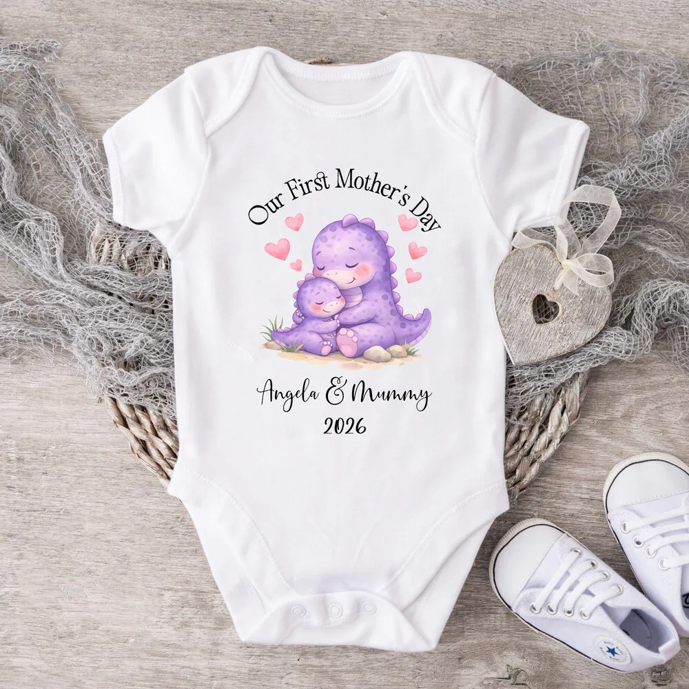Personalized Our First Mother's Day Printed Baby Jumpsuit Custom Name Summer Short Sleeve Baby Romper Casual Clothes Gift