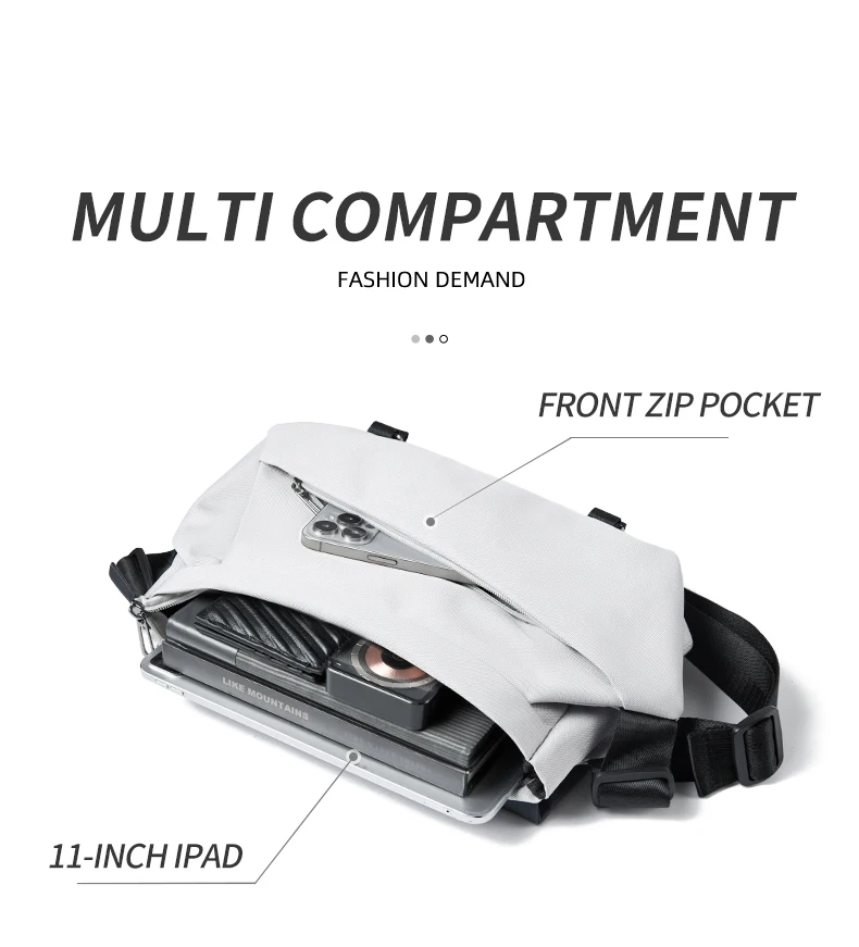 MATE ELAN Stilvolle Männer Umhängetasche Oxford Wasserdichte Umhängetasche Umhängetasche Tragbare Teenager Büchertasche Reise 9,7 zoll iPad Tasche – Detail 7