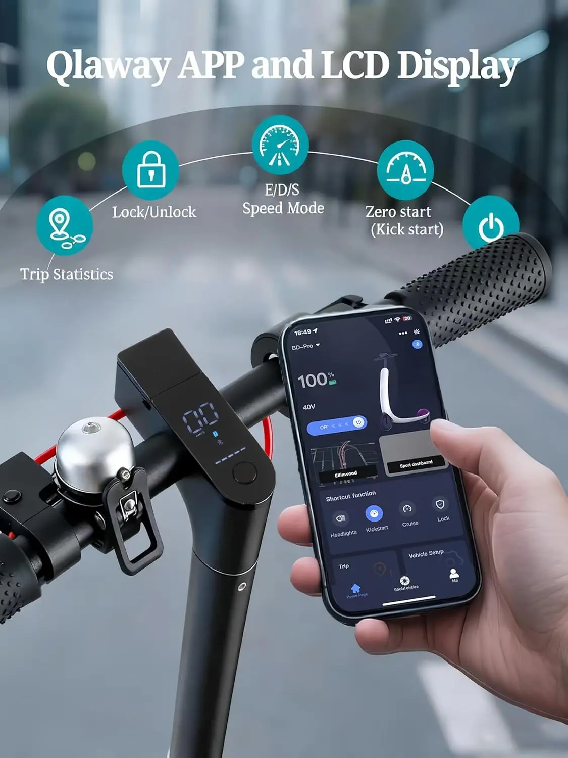 Upgrade Your Commute: Adult Foldable E-Scooter with 8.5" Solid Tires, Dual Brakes & LED Display view 3