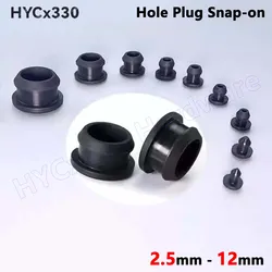 5PCS Silicone Rubber Hole Plug Snap-on Seal T-Shape Gasket Inserts Bungs Blanking End Caps Stopper Black 2.5 3 3.5 4 4.5 to 12mm