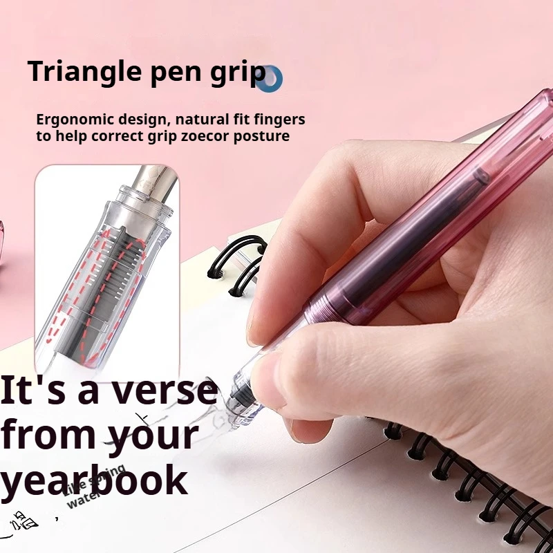 Pióro wieczne Pilot Kakuno Limited Edition Transparent F/M, wzór Fun Smile dla dzieci i początkujących, do ćwiczeń pisania i kaligrafii. — zdjęcie produktu 6