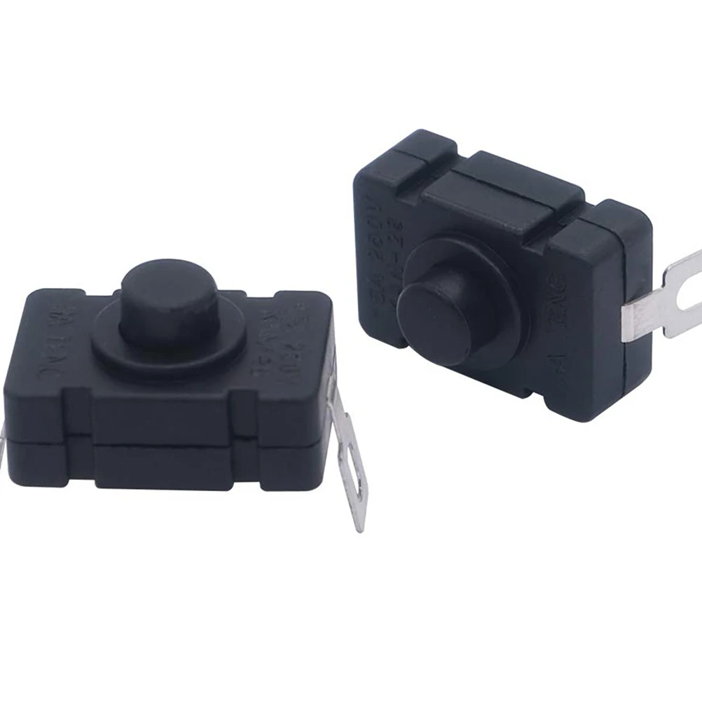 

24 Pcs Plastic And Brass Mini Switches For Flashlight Torch Push Button Self Locking Electric Device Accessories