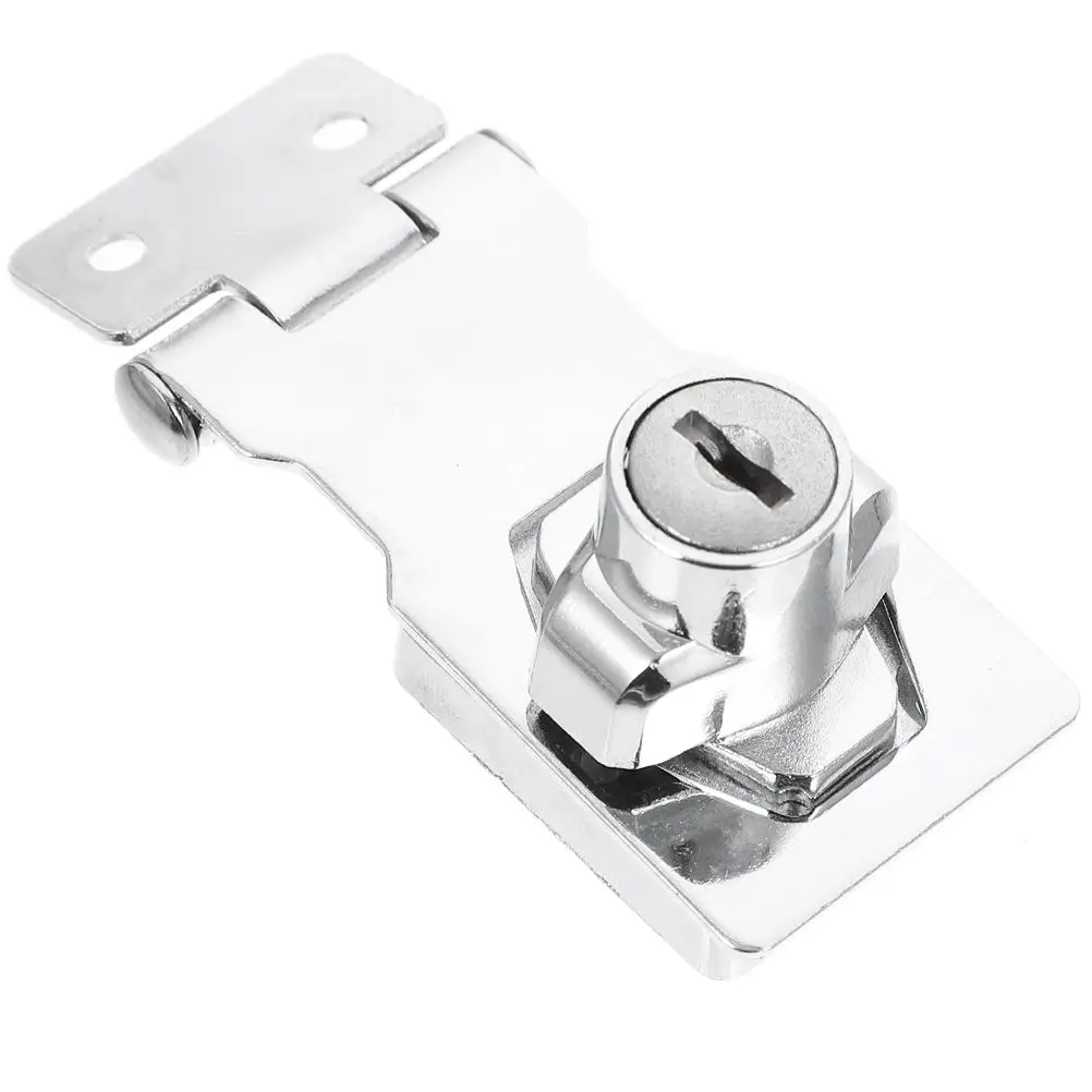 

Cabinet Door Lock 25mm Bright Finish Heavy Duty Keyed Hasp Furniture Latch Stainless Steel Cabinet Locks Showcase Security
