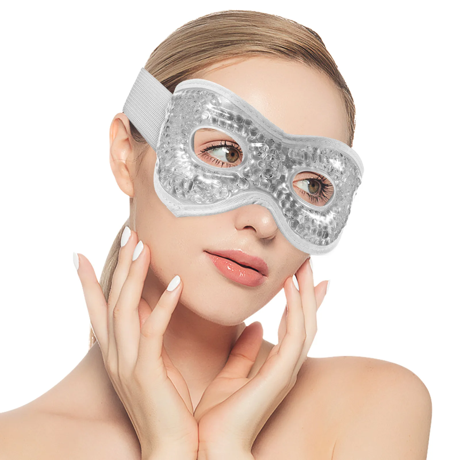 

2 шт. многоразовые охлаждающие патчи-маски для глаз с ледяными гелевыми вкладышами для снятия сухости глаз, уменьшения темных кругов, холодного компресса, портативные средства для ухода за глазами