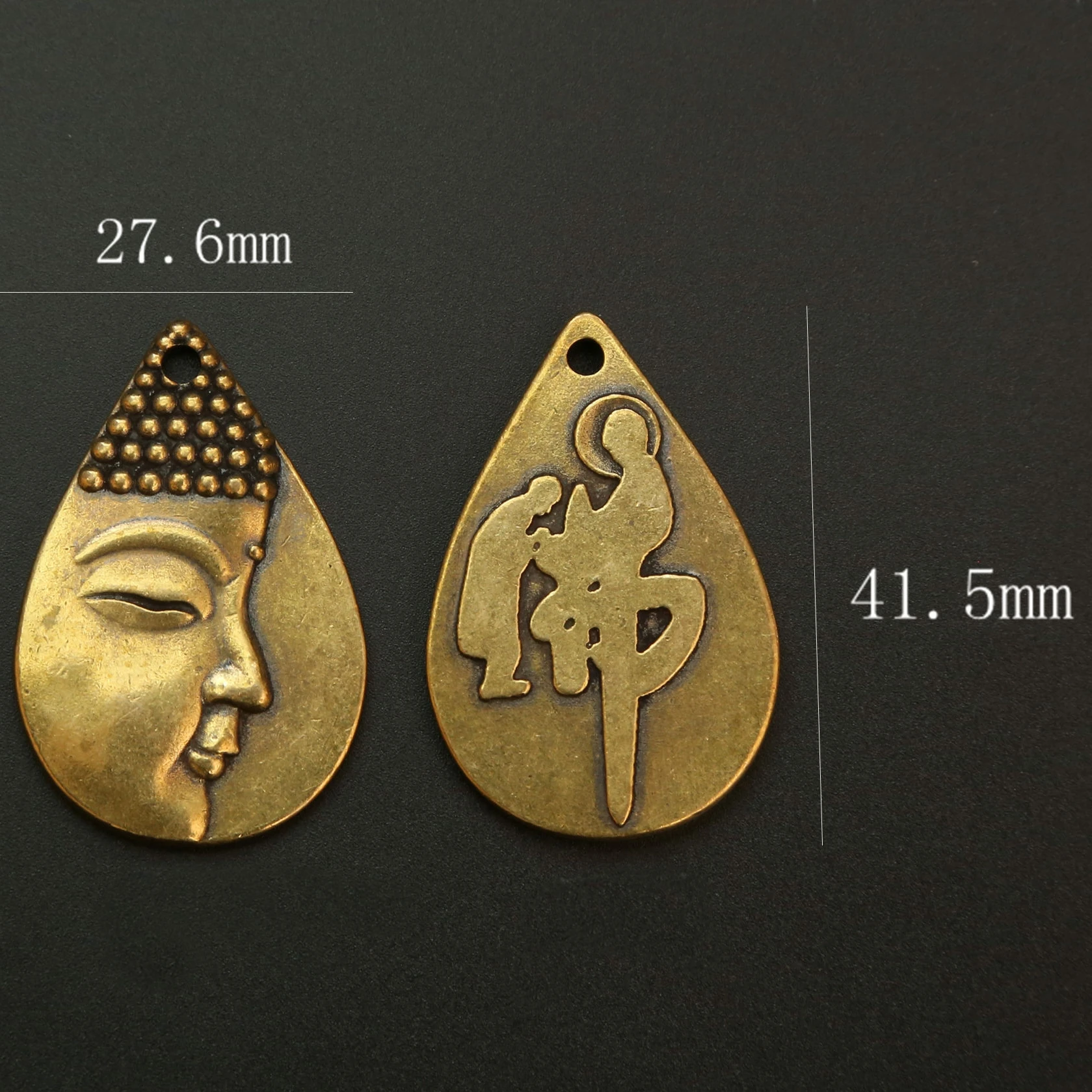 Blessing Amulet Amitabha Pendant Car Accessories Women Jewelry Vintage Buddha Bronze Statue Keychain Male Lucky Gift For Lover