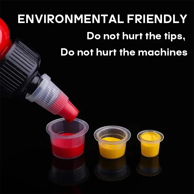 1000 قطعة TRO الوشم الحبر أكواب البلاستيك المتاح الصباغ واضح حامل غطاء الحاويات تجميل دائم الوشم التبعي