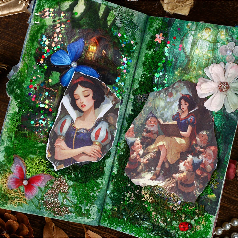 

Fengdu Fairy Tale Series, винтажный персонаж, цветок, пейзаж, материал, бумага, креативный DIY мусорный журнал, канцелярские принадлежности для коллажа