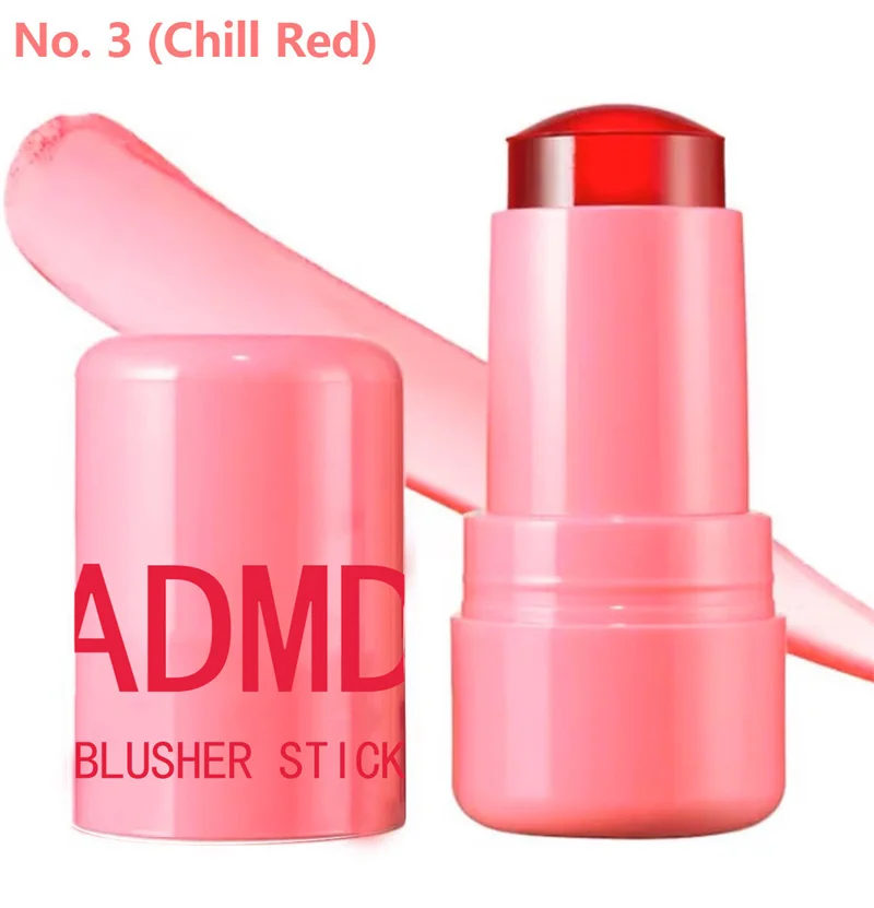 3 in 1 Milk Jelly Tint Facial Blusher Wand Blush Jelly ลิปสติก Rouge ครีม Shimmer Blusher Stick แต่งหน้า Lip Tint Cheek สี