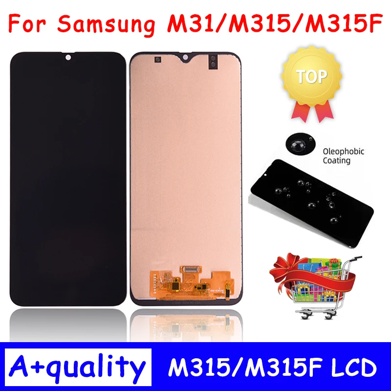 Test for Samsung  M31 M315 M315F Lcd Display Touch Screen Digitizer With Frame Assembly Parts M31 Screen With Frame