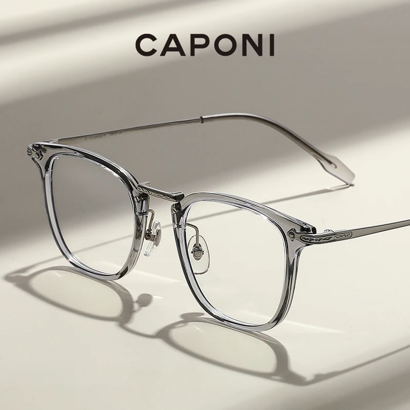 

CAPONI Women Glasses Frames Fashion Brand Designer Eyeglasses Blue Light Blocking Computer TR90 Titanium Glasses UV400 JF7564