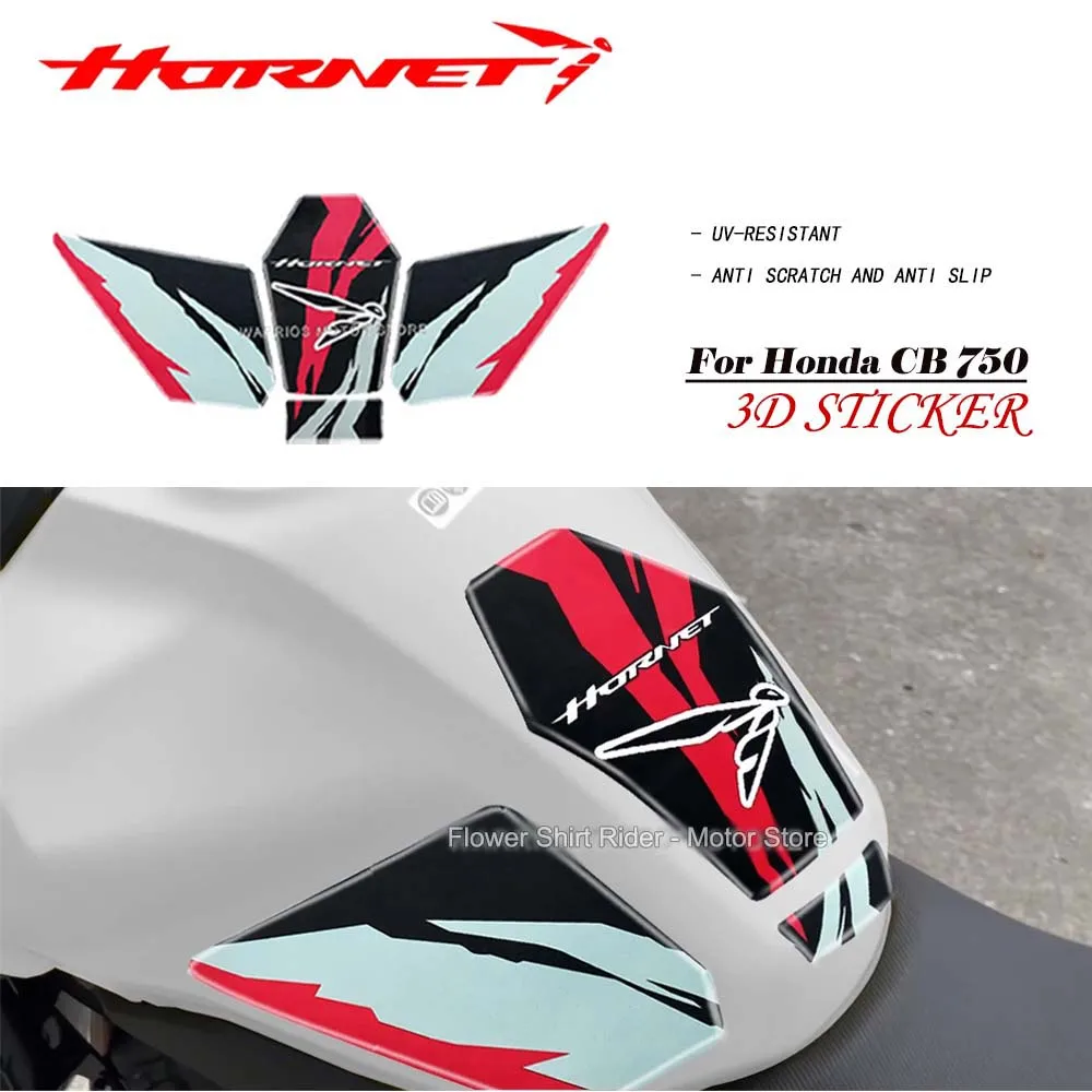 

For HONDA CB750 CB 750 HORNET 2023 Motorcycle 3D Epoxy Resin Sticker Decal Non-slip Side Fuel Tank Protection Pad