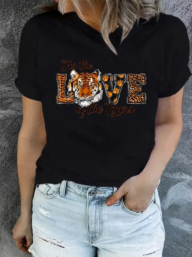 

Женская футболка с коротким рукавом и круглым вырезом, с принтом