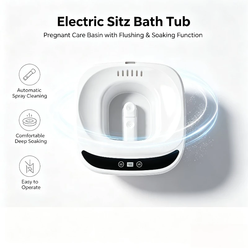 Electric Sitz Bath Basin, No Squat Soaking Fumigation Washing Bowl for Pregnant Women Men Home Toilet Hygiene