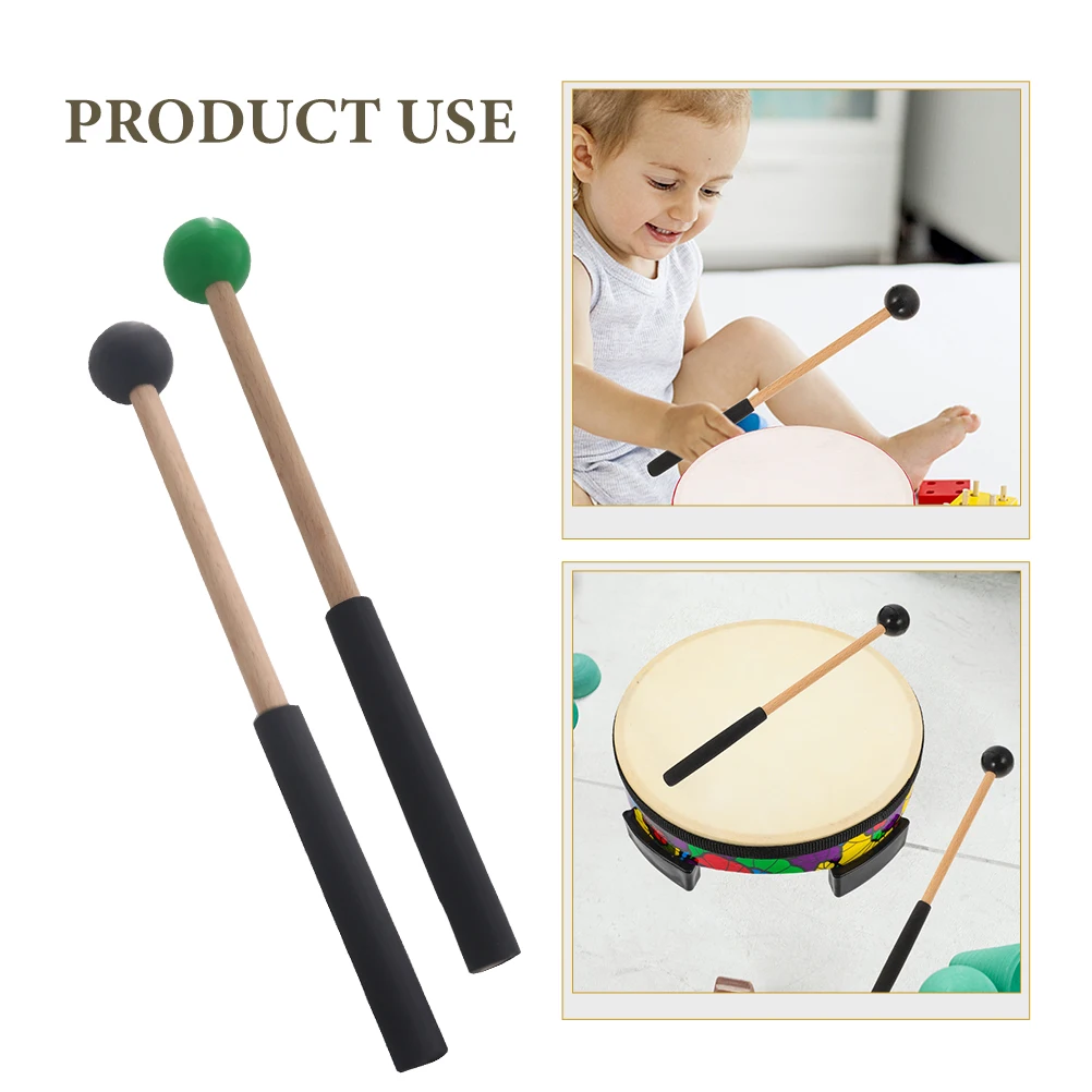 

2 Pairs Marimba Mallet Tongue Drum Mallets Xylophone Easy Grip Percussion Sticks Drumstick Wood Beautiful Accessories