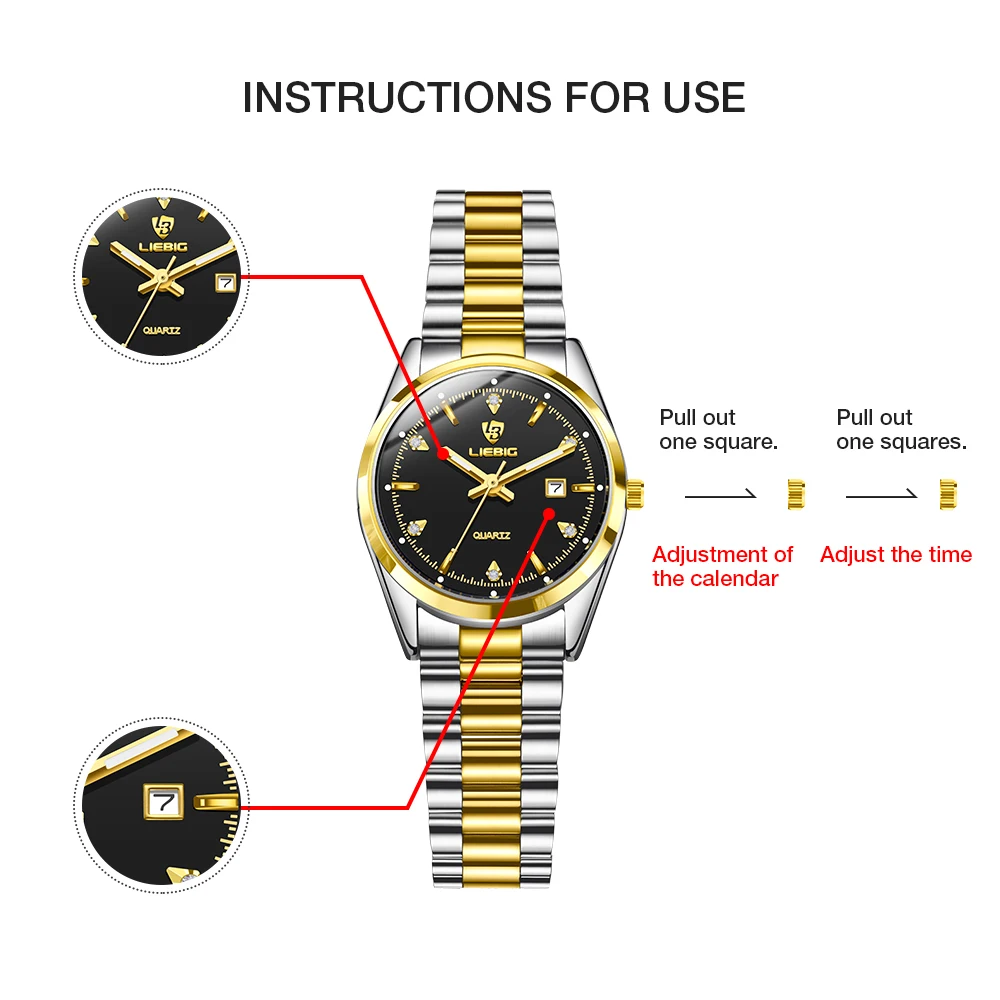 Fashion Full Steel Push Button Hidden Clasp Strap Women Watches Date Quartz Wristwatch For Ladies Female Clock Relogio Feminino