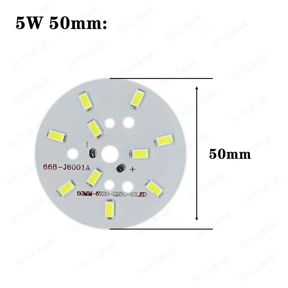 10pcs SMD 5730 LED Light Board 15-17V 5W 40mm 50mm LED PCB Lamp Plate Warm Natural White For Bulb Crystal Ceilig Light Downlight