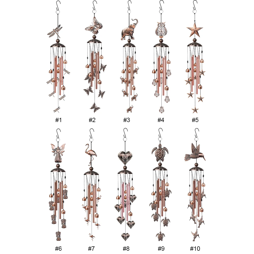 Hummingbird Wind Chimes Outdoor Angel Decorative Wind Chimes with 4 Aluminum Tubes S Hook for Home/Lawn/Porch/Patio/Garden Decor