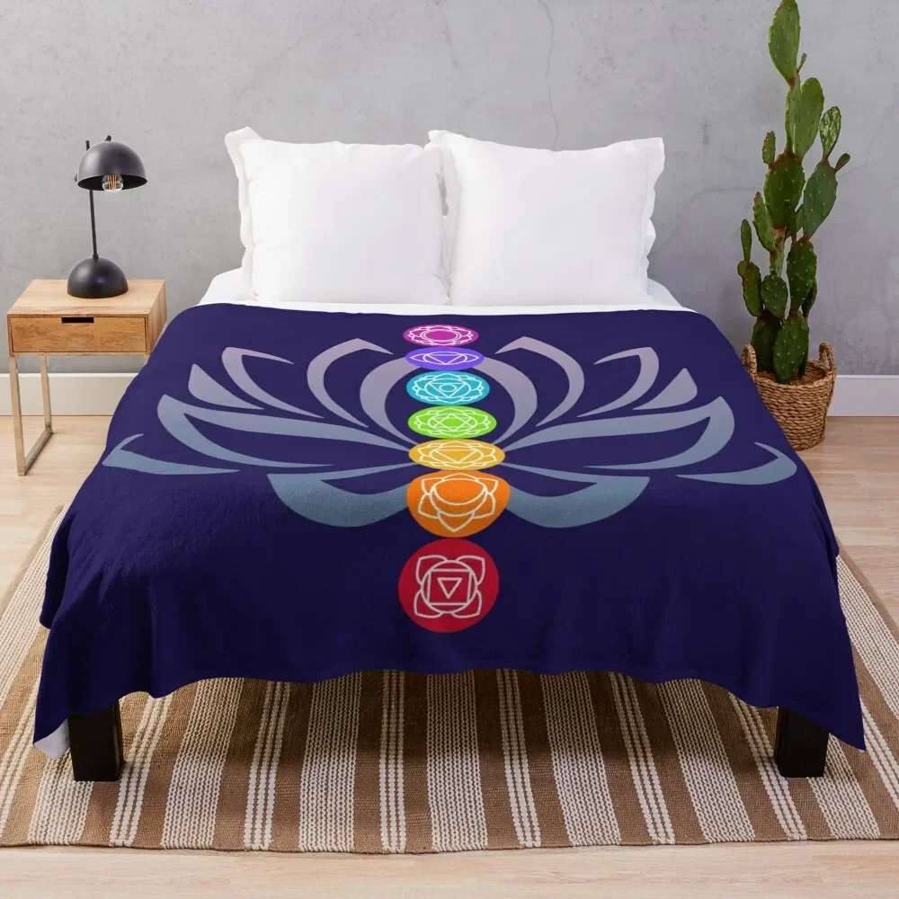 

Seven Chakras Lotus Flower Yoga Meditation Throw Blanket Comforter Decorative Sofas Moving Blankets