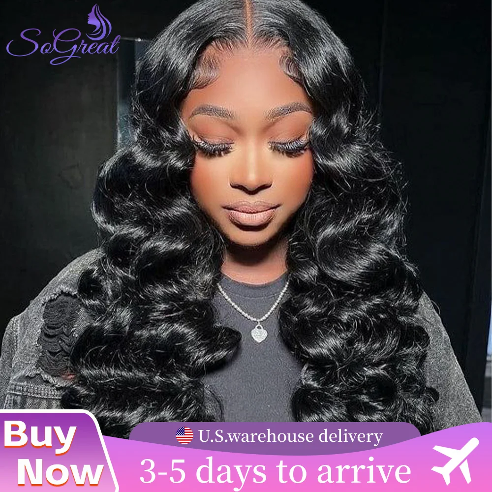

SoGreat 13x4 Lace Frontal Loose Body Wave Loose Deep Wave Lace Front Wig 13x6 Natural Black Wig Human Hair Pre-Plucked For Women