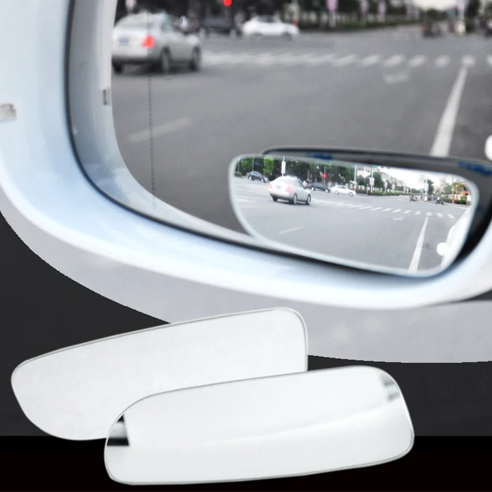 2Pcs Car Arc Wide-angle Rearview Mirror Clear Slim Blind Spot Reversing Glass Convex Rear View Mirror Parking Mirror for SUV Car